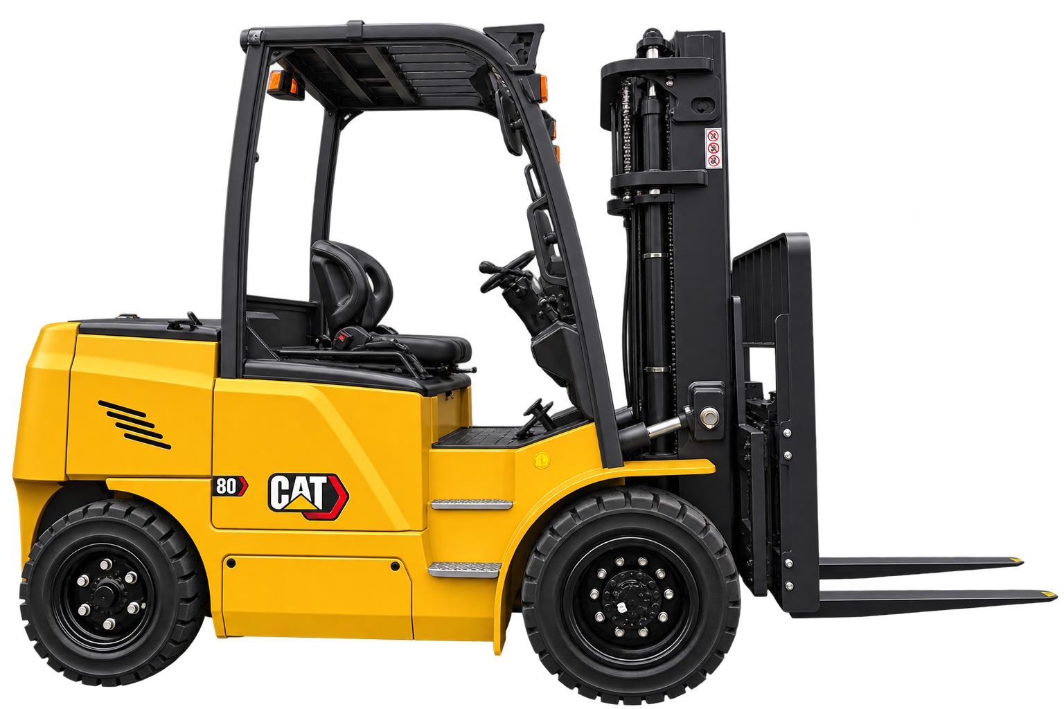 Cat EP60–80LU electric forklift, side view